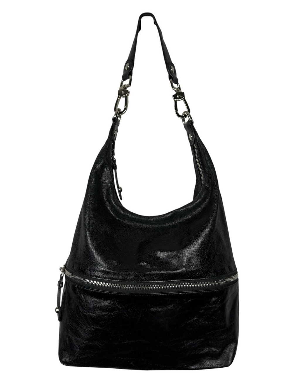 Hobo Patent Leather Relaxed Slouchy Shoulder Bag